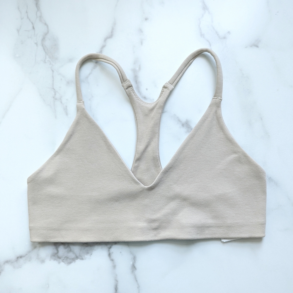Athleta Beige Racerback Sports Bra